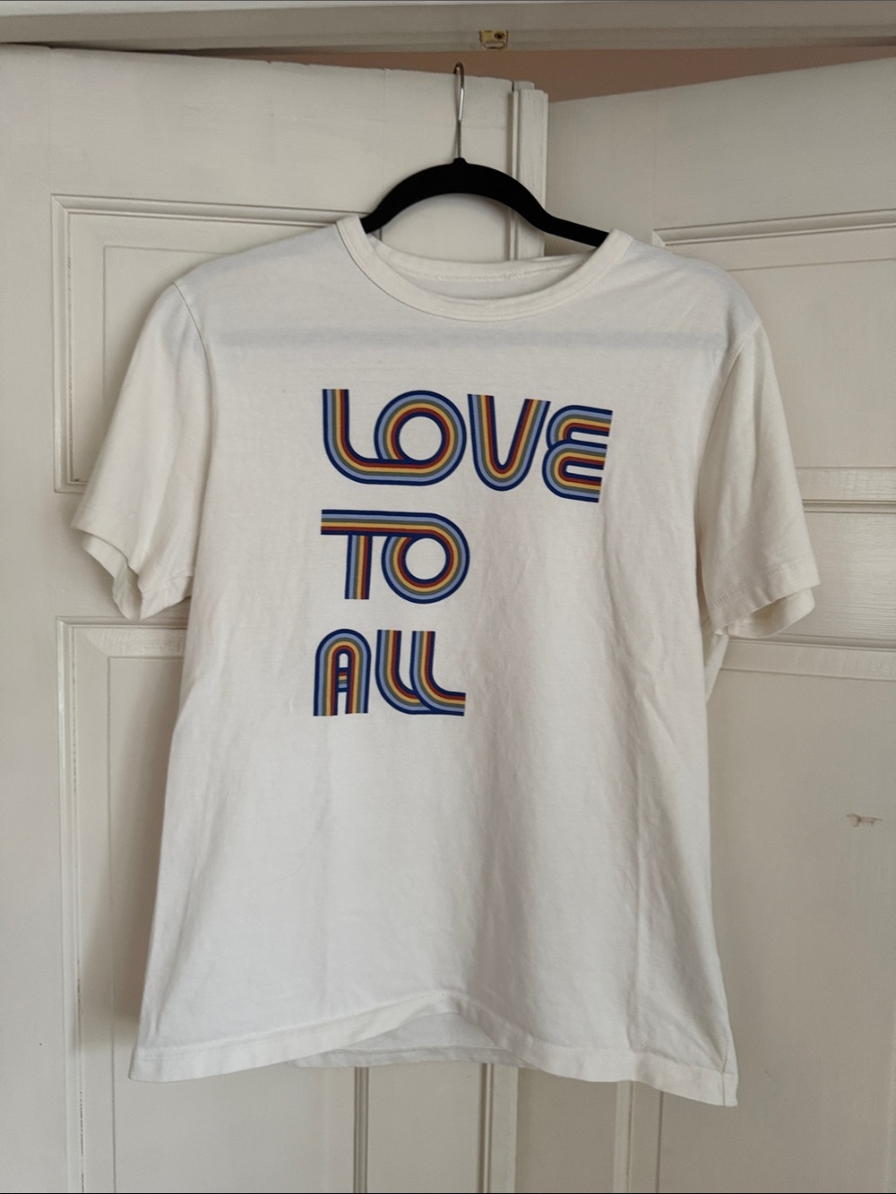 Madewell White Tee with Multi-Color 'Love To All' Graphic